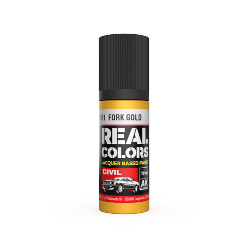 AK Interactive Real Colors: Fork Gold - 17ml Lacquer Paint