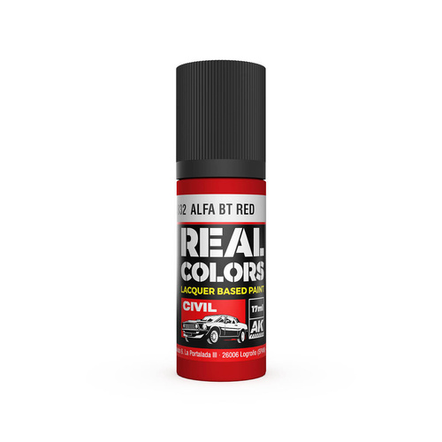 AK Interactive Real Colors: Alfa BT Red - 17ml Lacquer Paint