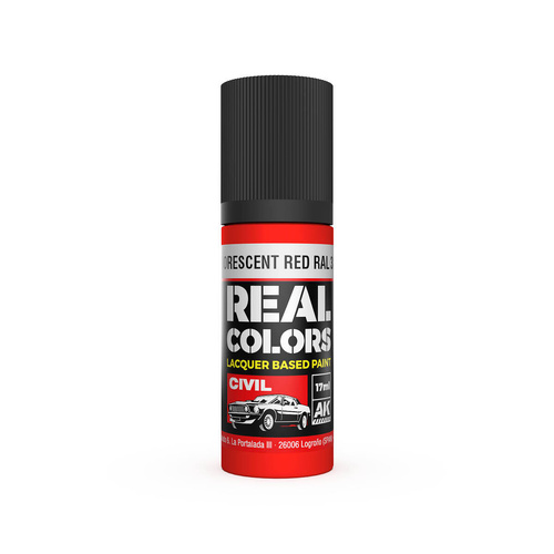 AK Interactive Real Colors: Fluorescent Red RAL 3026 - 17ml Lacquer Paint