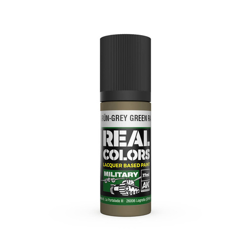 AK Interactive Real Colors: Graugrun-Grey Green RAL 7008 - 17ml Lacquer Paint