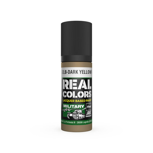 AK Interactive Real Colors: Dunkelgelb-Dark Yellow RAL 7028 - 17ml Lacquer Paint