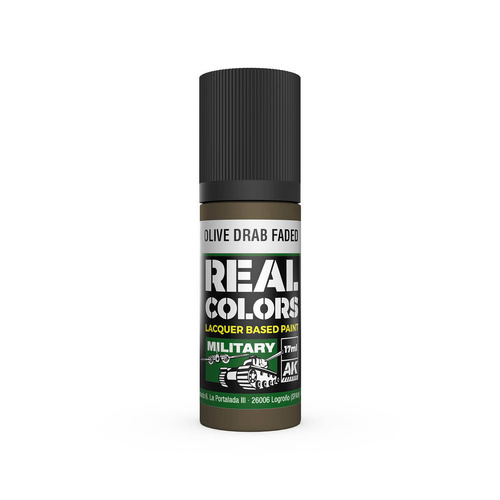 AK Interactive Real Colors: Olive Drab Faded - 17ml Lacquer Paint