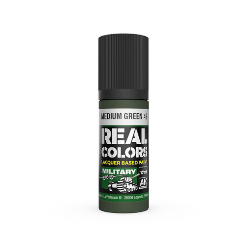 AK Interactive Real Colors: Medium Green 42 - 17ml Lacquer Paint