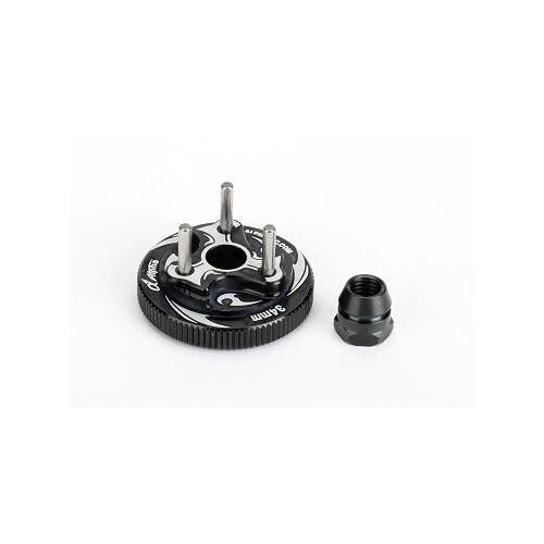 Alpha 34mm Fly Wheel (Black) with clutch nut