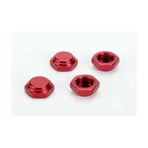 Alpha Serrated Cap Nut M12*1.0 Red (4pcs)-Alumina material