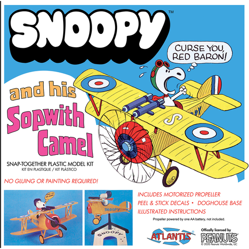 Atlantis Snoopy and His Sopwith Camel Plane (Snap) [M6779]