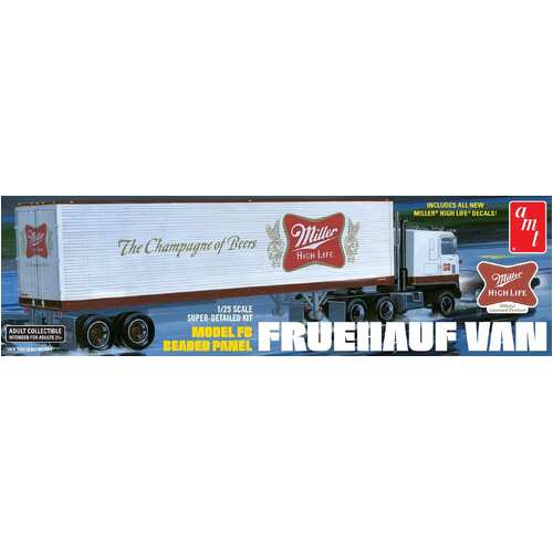 AMT 1/25 Fruehauf 40' Semi Trailer (Miller Beer) Plastic Model Kit