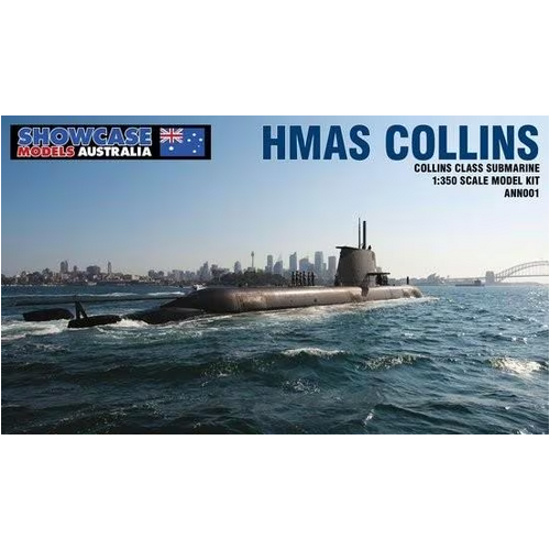 Showcase Models 1/350 HMAS Collins Plastic Model Kit *Aus Decals*