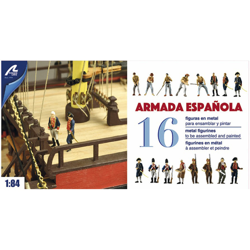 Artesania Set of 16 Spanish Armarda Figurines & Photo-etched Accessories for Santisima Trinidad