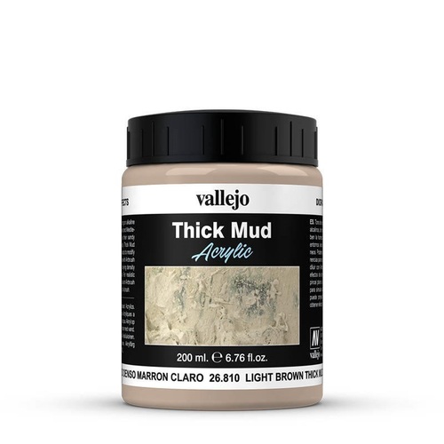 Vallejo Diorama FX Thick Mud Textures Light Brown Thick Mud 200ml