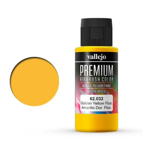 Vallejo Premium Colour Fluorescent Gondel Yellow 60 ml Acrylic Airbrush Paint [62032]