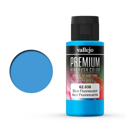 Vallejo Premium Colour Fluorescent Blue 60 ml Acrylic Airbrush Paint [62038]