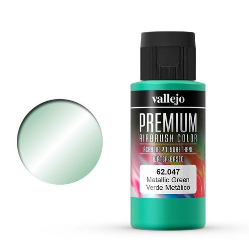 Vallejo Premium Colour Metallic Green 60 ml Acrylic Airbrush Paint [62047]