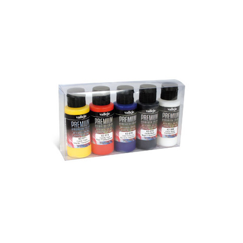 Vallejo Premium Colour Candy Colors 5 Colour Set Acrylic Airbrush Paint [62104]