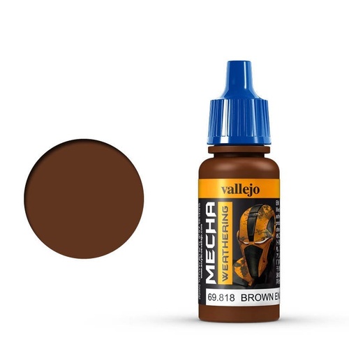 Vallejo Mecha Colour Brown Engine Soot (Matt) 17ml Acrylic Paint [69818]