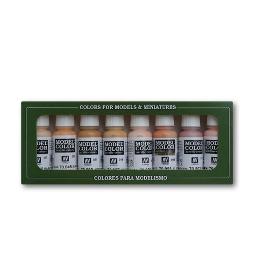 Vallejo Model Colour: Face & Skin Tones (8 Colours) Acrylic Paint Set