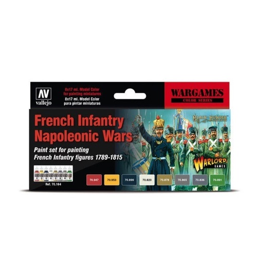 Vallejo Model Colour Wargames French Infantry Napoleonic Wars 8 Colour Acrylic Paint Set [70164]