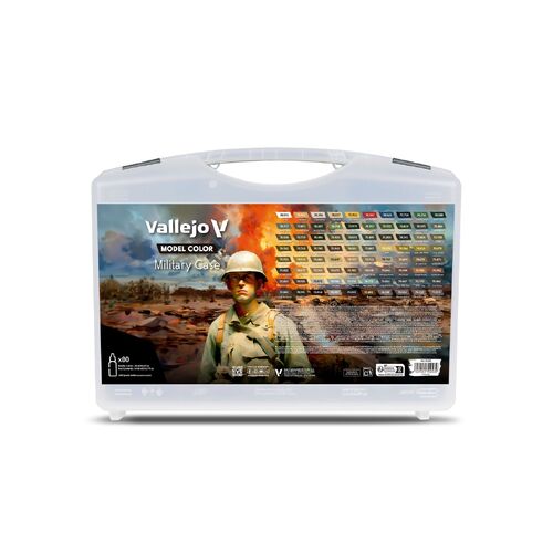 Vallejo Model Colour: Military Case (80 Colours) Acrylic Paint Set