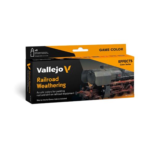 Vallejo Model Colour: Railroad Weathering by Chema Cabrero (8 Colours) Acrylic Paint Set