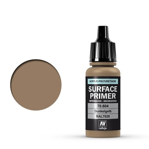 Vallejo Surface Primer: German Dark Yellow RAL7028 - 18 ml