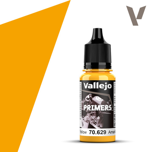 Vallejo Surface Primer: Sun Yellow - 18 ml Acrylic Paint