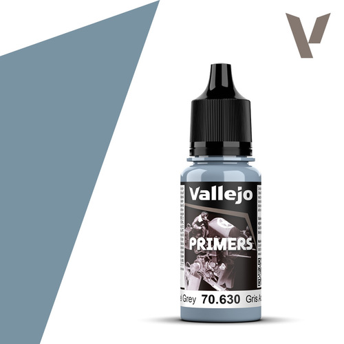 Vallejo Surface Primer: Steel Grey - 18 ml Acrylic Paint