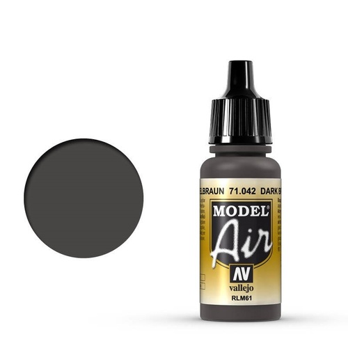 Vallejo Model Air Dark Brown RLM61 17 ml Acrylic Airbrush Paint [71042]