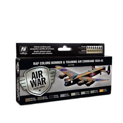 Vallejo Model Air RAF & FAA Bomber Air Command & Training Air 1939-45 8 Acrylic Paint Set [71145]