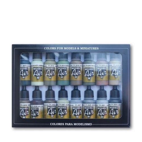 Vallejo Model Air Allied Forces WWII 16 Colour Acrylic Airbrush Paint Set [71180]