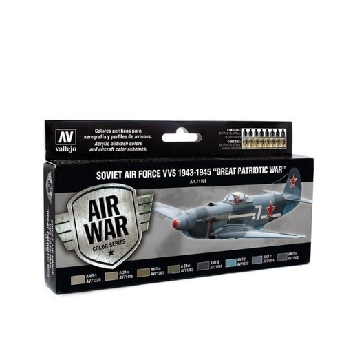 Vallejo Model Air Soviet Air Force VVS 1943 To 1945 Great Patriotic War 8 Acrylic Paint Set [71198]