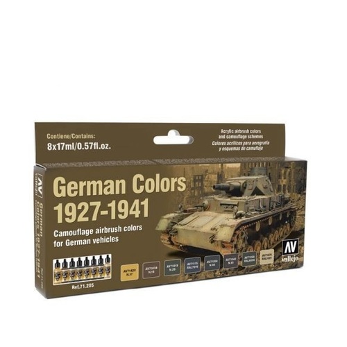 Vallejo Model Air German Colours 1927-1941 8 Colour Acrylic Airbrush Paint Set [71205]