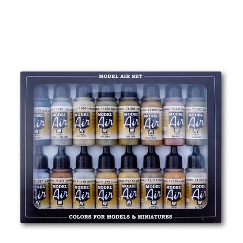 Vallejo Model Air German WWII Europe & Africa 16 Colour Acrylic Airbrush Paint Set [71208]