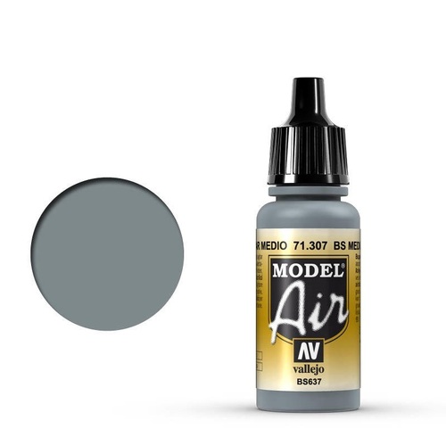 Vallejo Model Air BS Medium Sea Grey 17 ml Acrylic Airbrush Paint [71307]