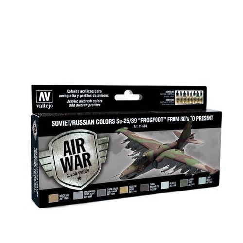 Vallejo Model Air Soviet / Russian Su-25/39 "Frogfoot" 80's to present Acrylic Paint Set [71603]