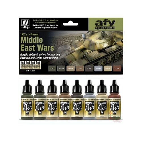 Vallejo Model Air Middle East Wars (1967's to present) 8 Colour Acrylic Paint Set [71619]