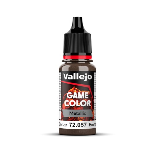 Vallejo Game Colour Metal Bright Bronze 18ml Acrylic Paint - New Formulation