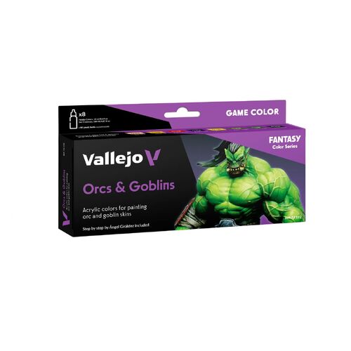 Vallejo Game Colour Orcs & Goblins - 8 Colour Acrylic Paint Set