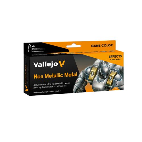 Vallejo Game Colour Non Metallic Metal - 8 Colour Acrylic Paint Set