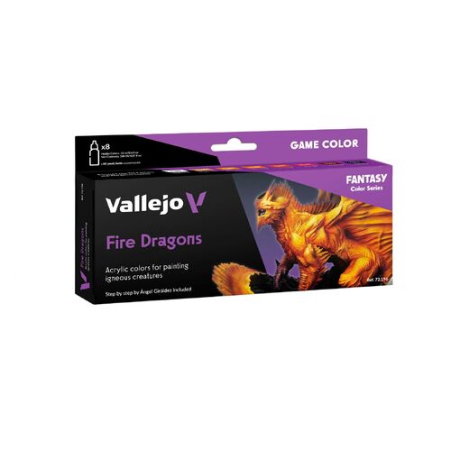 Vallejo Game Colour Fire Dragons - 8 Colour Acrylic Paint Set