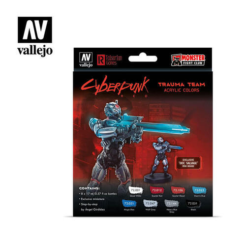 Vallejo Game Colour Cyberpunk Trauma Team Acrylic Paint Set w/ Doc. Salvage miniature [72310]