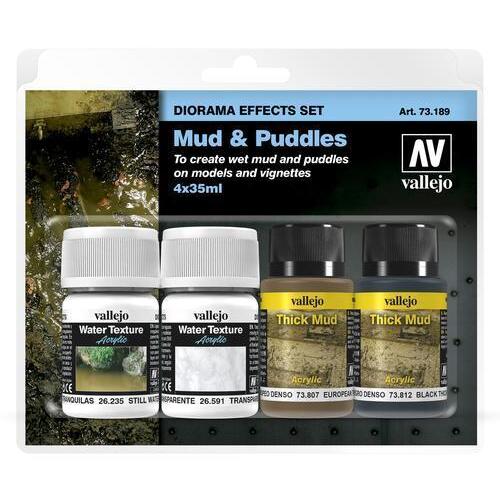 Vallejo Diorama Effects Set Mud & Puddles 4 x 35ml [73189]