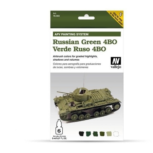 Vallejo Model Air AFV Set Verde Ruso ABO 6 Colour Acrylic Paint Set [78403]