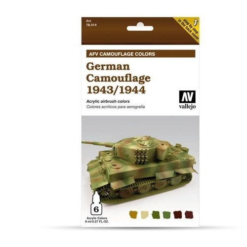 Vallejo Model Air AFV Set German Camouflage 1943/1944 6 Colour Acrylic Paint Set [78414]