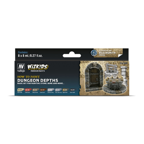 Vallejo Wizkids Premium set: Dungeon Depths Acrylic Paint Set (8 Colour Set) [80251]