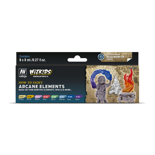 Vallejo Wizkids Premium set: Arcane Elements Acrylic Paint Set (8 Colour Set) [80258]