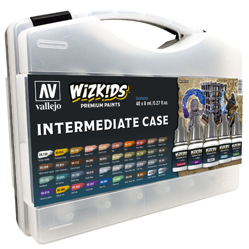 Vallejo Wizkids Intermediate Case Acrylic Paint Set (40 Colour Set) [80261]