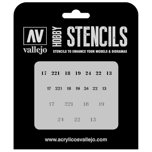 Vallejo 1/35 Soviet Numbers WWII Stencil [ST-AFV003]