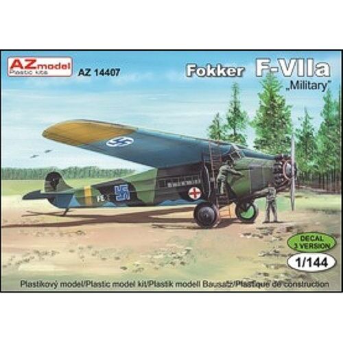 AZ Models 1/144 Fokker F-VIIa Military Plastic Model Kit [AZ14407]