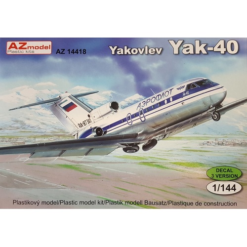 AZ Models 1/144 Jak-40 Aeroflot, Lybia, CSA Plastic Model Kit [AZ14418]