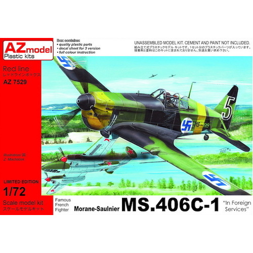 AZ Models 1/72 MS-406 Fin,Yugo,Vichy Plastic Model Kit [AZ7529]